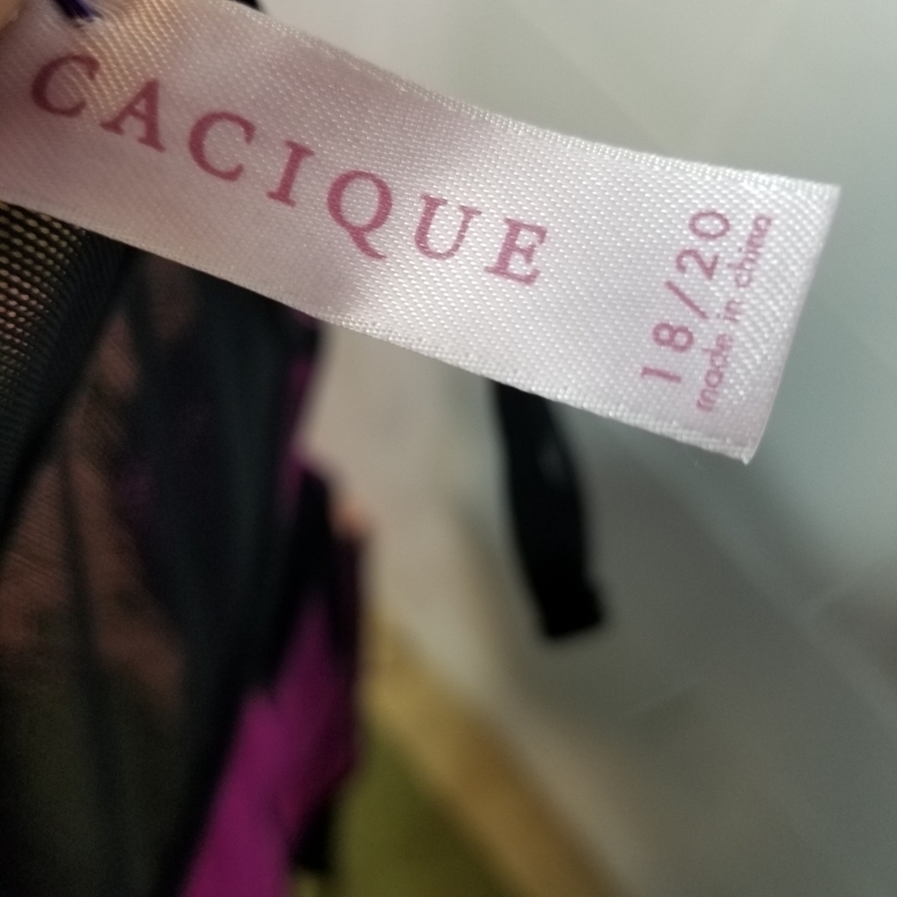 Cacique magenta pink black lace corset bustier plus 18/20 - Picture 6 of 7